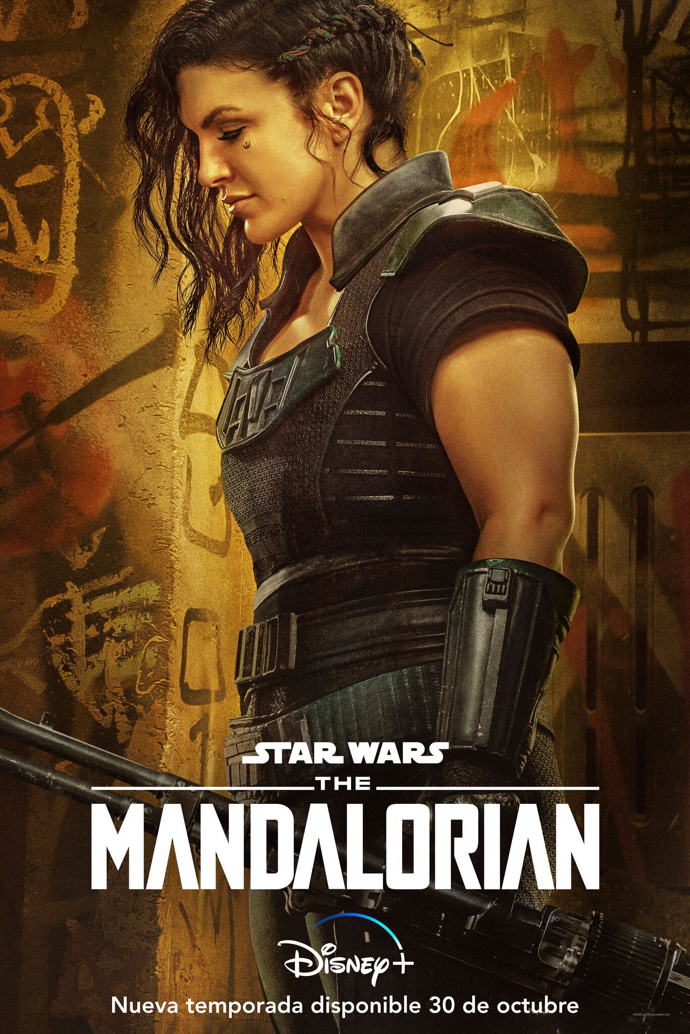 'Cara Dune', antigua soldado de la Alianza Rebelde, ahora es la mejor amiga de 'Mando' y 'Baby Yoda'.